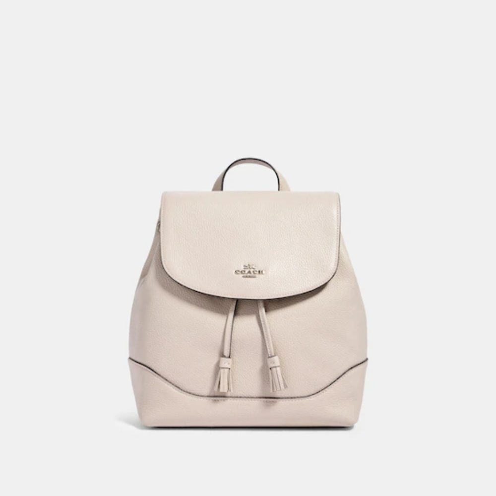 Coach Elle leather backpack in Chalk White